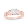 Thumbnail Image 1 of 0.29 CT. T.W. Diamond Butterfly-Sides Vintage-Style Engagement Ring in 10K Rose Gold