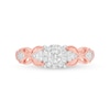 Thumbnail Image 4 of 0.29 CT. T.W. Diamond Butterfly-Sides Vintage-Style Engagement Ring in 10K Rose Gold