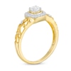 0.37 CT. T.W. Diamond Cushion Frame Filigree Shank Engagement Ring in 10K Gold