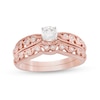 0.37 CT. T.W. Diamond Vintage-Style Filigree Bridal Set in 10K Rose Gold