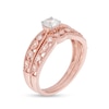 0.37 CT. T.W. Diamond Vintage-Style Filigree Bridal Set in 10K Rose Gold