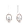 Thumbnail Image 1 of Enchanted Disney Princess 0.145 CT. T.W. Diamond Castle Drop Earrings in Sterling Silver and 10K Rose Gold