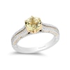 Enchanted Disney Belle Lemon Quartz and 0.29 CT. T.W. Diamond Engagement Ring in 14K Two-Tone Gold