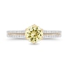 Enchanted Disney Belle Lemon Quartz and 0.29 CT. T.W. Diamond Engagement Ring in 14K Two-Tone Gold