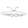 Thumbnail Image 1 of Diamond Accent Triple Infinity Bolo Bracelet in Sterling Silver - 9.5&quot;