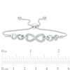 Diamond Accent Triple Infinity Bolo Bracelet in Sterling Silver - 9.5"