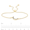 0.09 CT. T.W. Black Diamond Sideways Crescent Moon Bolo Bracelet in Sterling Silver with 14K Gold Plate - 9.5"