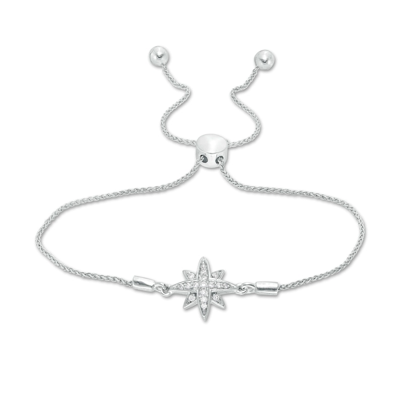 0.09 CT. T.W. Diamond North Star Bolo Bracelet in Sterling Silver - 9.5"|Peoples Jewellers