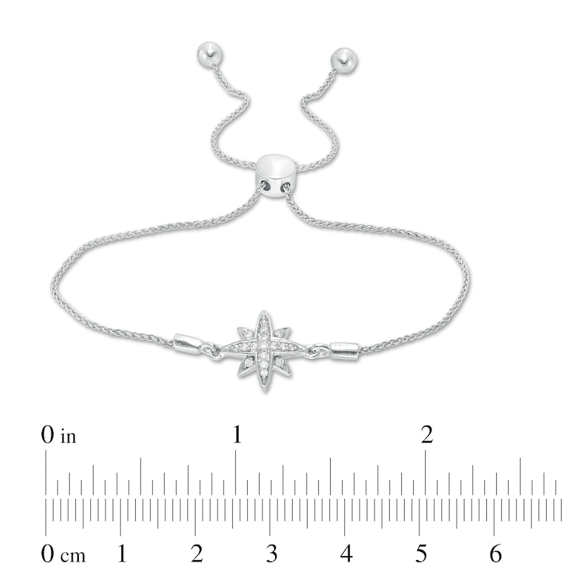 0.09 CT. T.W. Diamond North Star Bolo Bracelet in Sterling Silver - 9.5"