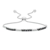 Thumbnail Image 0 of 0.69 CT. T.W. Enhanced Black and White Diamond Stripes Bolo Bracelet in Sterling Silver - 9.5"