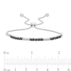 Thumbnail Image 2 of 0.69 CT. T.W. Enhanced Black and White Diamond Stripes Bolo Bracelet in Sterling Silver - 9.5"