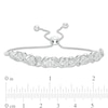 Thumbnail Image 2 of 0.09 CT. T.W. Diamond Cascading Infinity with Flowers Bolo Bracelet in Sterling Silver - 9.5"