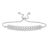 Thumbnail Image 0 of 0.15 CT. T.W. Diamond Double Row Bolo Bracelet in Sterling Silver - 9.5"