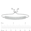 Thumbnail Image 2 of 0.15 CT. T.W. Diamond Double Row Bolo Bracelet in Sterling Silver - 9.5"