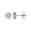 Thumbnail Image 1 of 0.29 CT. T.W. Composite Diamond Flower Stud Earrings in 10K White Gold