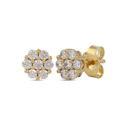 0.29 CT. T.W. Composite Diamond Flower Stud Earrings in 10K Gold