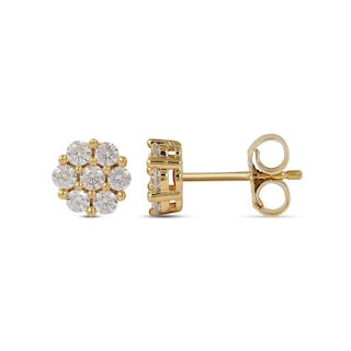 0.29 CT. T.W. Composite Diamond Flower Stud Earrings in 10K Gold