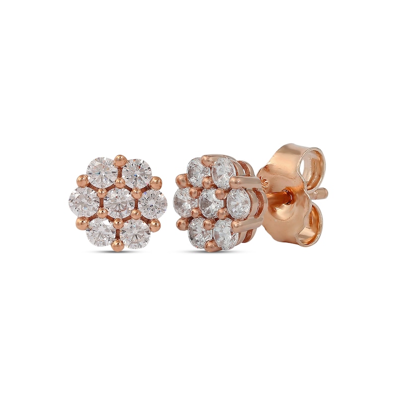 0.29 CT. T.W. Composite Diamond Flower Stud Earrings in 10K Rose Gold|Peoples Jewellers
