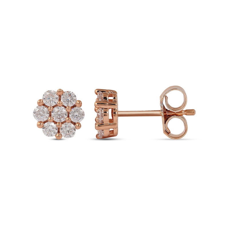 0.29 CT. T.W. Composite Diamond Flower Stud Earrings in 10K Rose Gold|Peoples Jewellers
