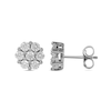 0.95 CT. T.W. Multi-Diamond Flower Stud Earrings in 10K White Gold