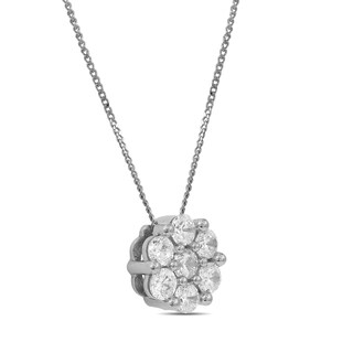 0.45 CT. T.W. Composite Diamond Flower Pendant in 10K White Gold