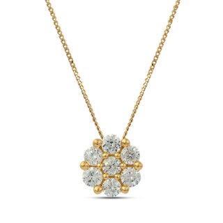 0.45 CT. T.W. Composite Diamond Flower Pendant in 10K Gold