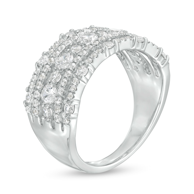 1.23 CT. T.W. Diamond Multi-Row Anniversary Ring in 14K White Gold