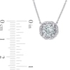 7.0mm Aquamarine and 0.12 CT. T.W. Diamond Swirl Frame Necklace in 10K White Gold - 17"