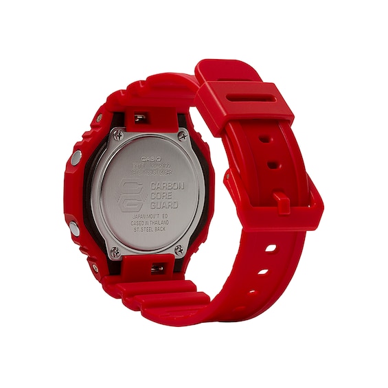 Men's Casio G-Shock Classic Red Resin Strap Watch with Red Dial (Model: GA2100-4A)