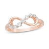 0.18 CT. T.W. Diamond Sideways Infinity Ring in 10K Rose Gold