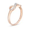 0.18 CT. T.W. Diamond Sideways Infinity Ring in 10K Rose Gold