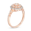 0.45 CT. T.W. Diamond Bezel-Set Scallop Frame Ring in 10K Rose Gold