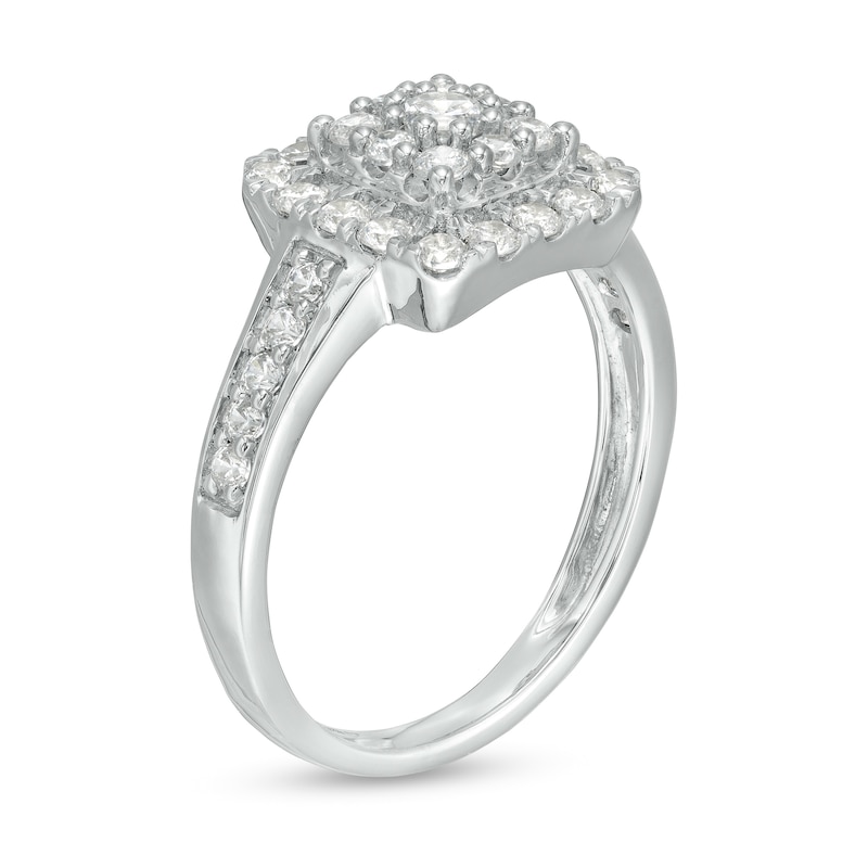 0.69 CT. T.W. Composite Diamond Cushion Frame Ring in 10K Gold|Peoples Jewellers