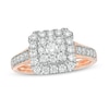 Thumbnail Image 0 of 0.69 CT. T.W. Composite Diamond Cushion Frame Ring in 10K Rose Gold