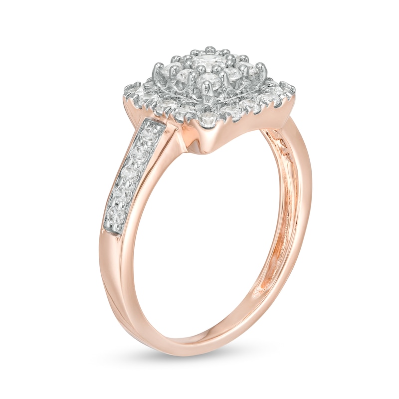 0.69 CT. T.W. Composite Diamond Cushion Frame Ring in 10K Rose Gold