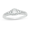 Thumbnail Image 0 of 0.15 CT. T.W. Diamond Collar Clover Promise Ring in 10K White Gold