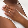 Thumbnail Image 1 of 0.15 CT. T.W. Diamond Collar Clover Promise Ring in 10K White Gold