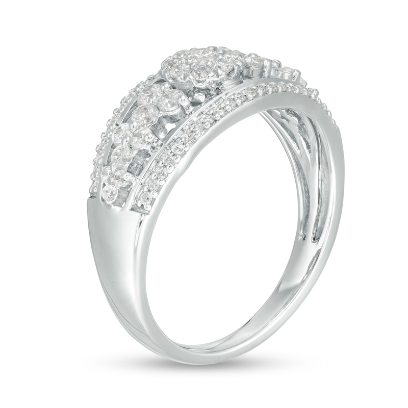 0.58 CT. T.W. Composite Diamond Split Shank Ring in 10K White Gold|Peoples Jewellers