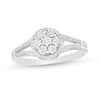 Thumbnail Image 1 of 0.23 CT. T.W. Composite Diamond Frame Split Shank Promise Ring in Sterling Silver