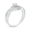 Thumbnail Image 2 of 0.09 CT. T.W. Diamond Three Stone Twist Shank Promise Ring in Sterling Silver