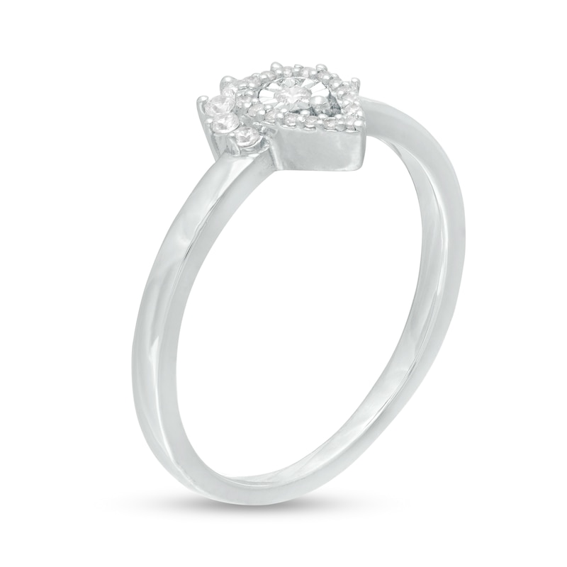 0.15 CT. T.W. Diamond Teardrop Promise Ring in Sterling Silver|Peoples Jewellers