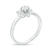 Thumbnail Image 2 of 0.09 CT. T.W. Diamond Flower Promise Ring in 10K White Gold