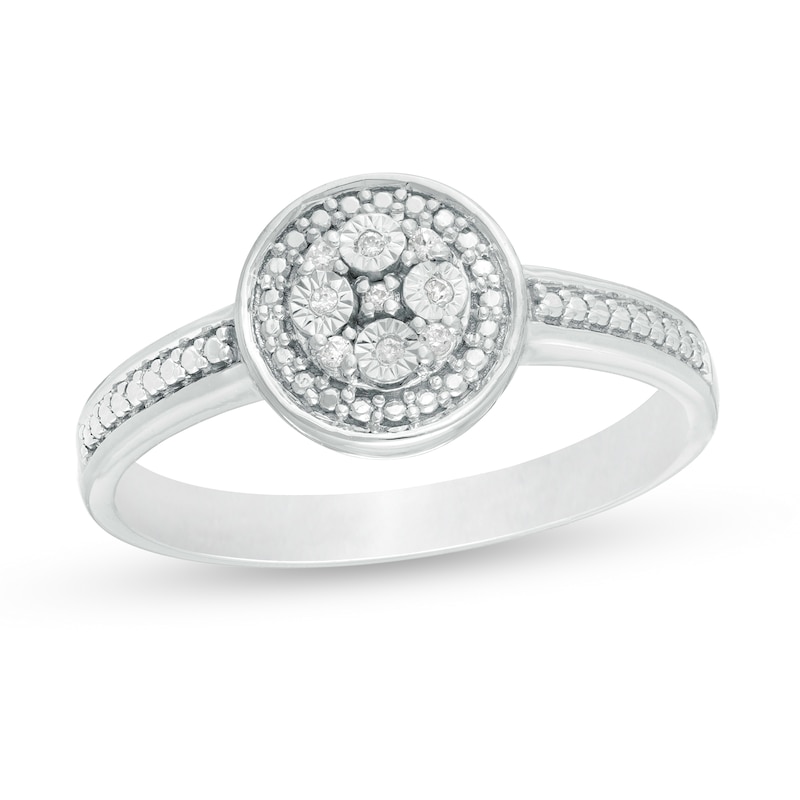 Composite Diamond Accent Frame Promise Ring in Sterling Silver|Peoples Jewellers
