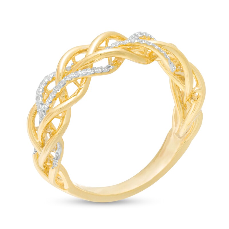 Main Image 3 of 0.18 CT. T.W. Diamond Woven Ring in 10K Gold