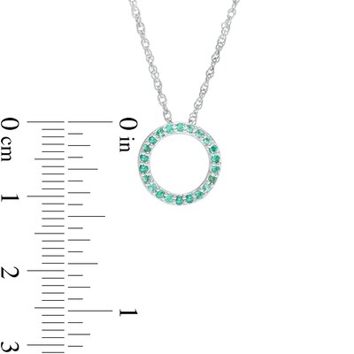 Emerald Circle Pendant in 10K White Gold