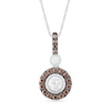 Thumbnail Image 0 of 0.45 CT. T.W. Champagne and White Diamond Frame Drop Pendant in 10K White Gold