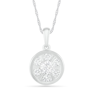 0.45 CT. T.W. Composite Diamond Circle Pendant in 10K White Gold