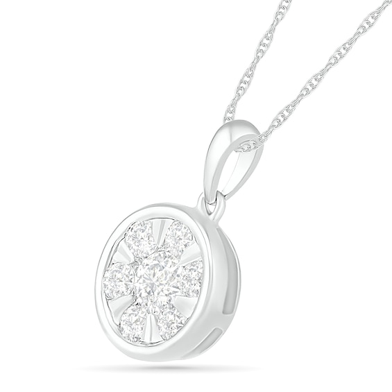 0.45 CT. T.W. Composite Diamond Circle Pendant in 10K White Gold