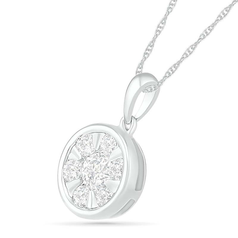 0.45 CT. T.W. Composite Diamond Circle Pendant in 10K White Gold|Peoples Jewellers
