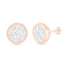 0.95 CT. T.W. Composite Diamond Circle Stud Earrings in 10K Rose Gold